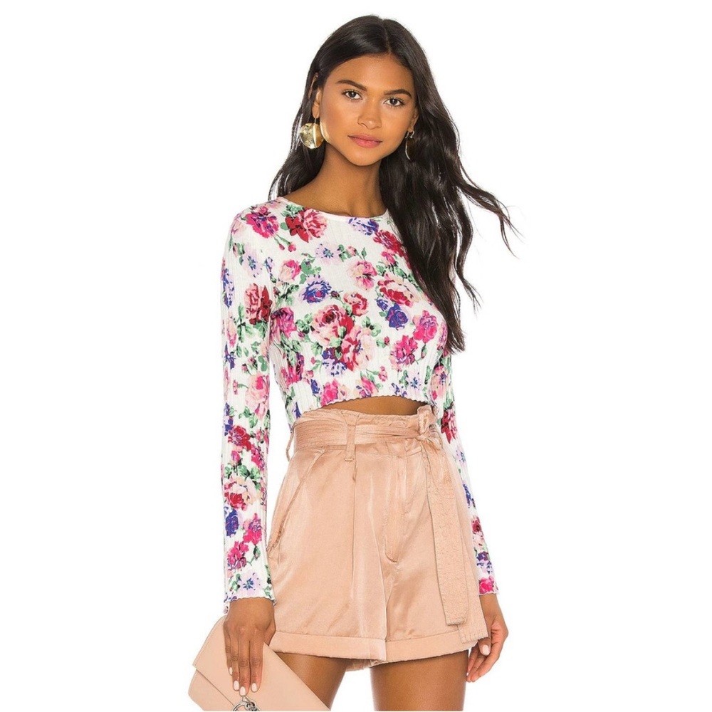Ronny Kobo Magda Floral Crop Top